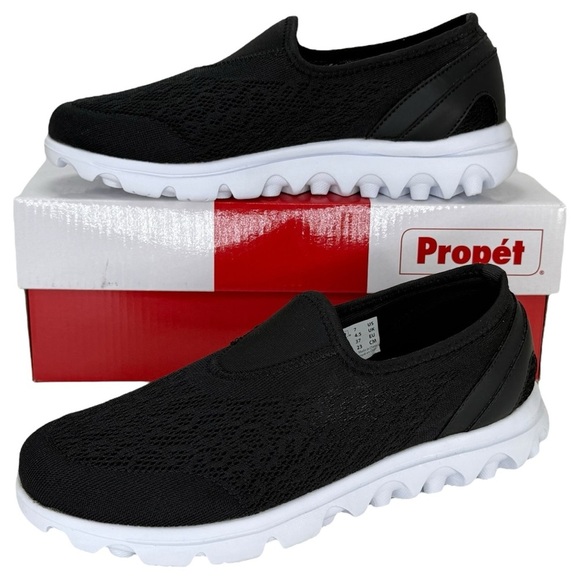 Propet Shoes - Propet Travelactive Black Mesh Slip-On Womens Sneakers Size 7M